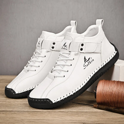 New 2024 Handmade Leather Casual Men Shoes Design Sneakers Man -SHPD111