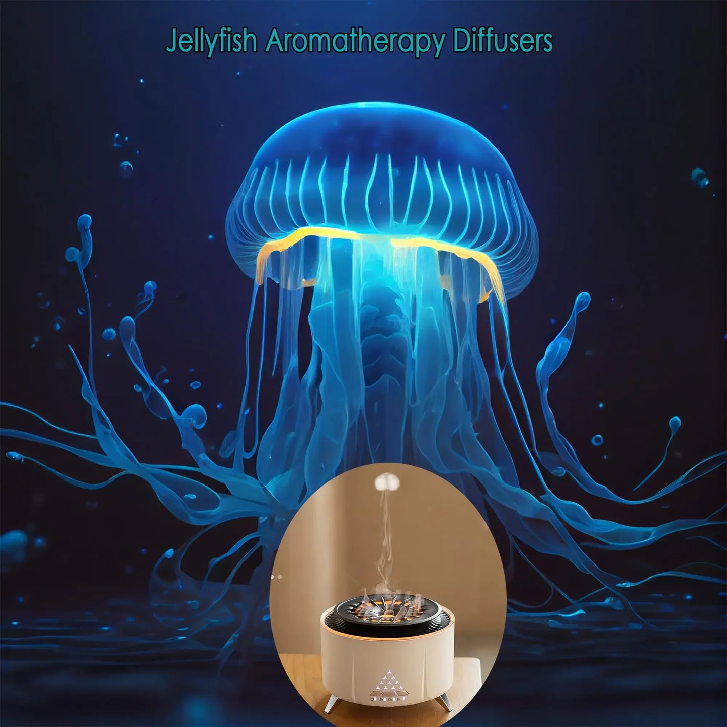 Diffusers for Essential Oils Large Room Cool-Looking Jellyfish Mist 350ml -BKPD101