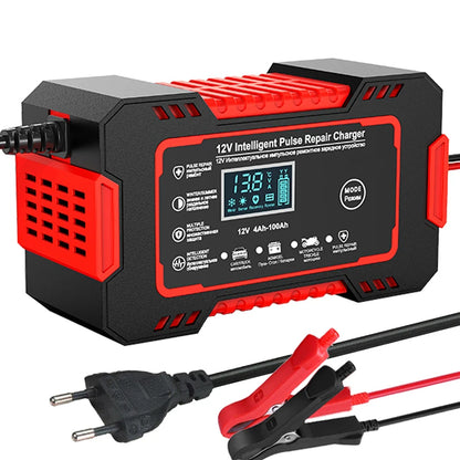 Car Battery Charger 12V 6A Pulse Repair LCD Display Smart Fast Charge -BKPD108