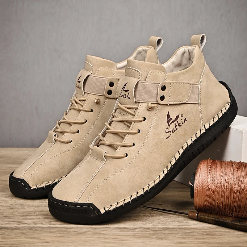 New 2024 Handmade Leather Casual Men Shoes Design Sneakers Man -SHPD111