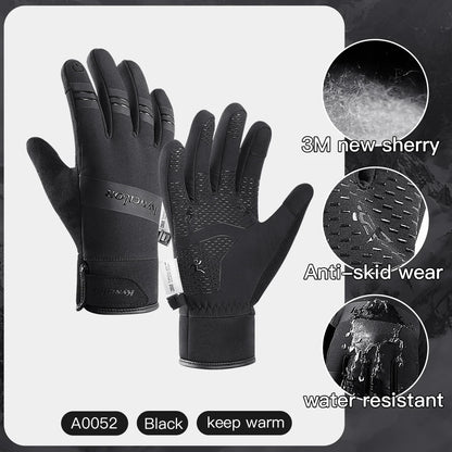 3M Gloves Black Waterproof Winter Warm Cycling Outdoor Sports Running Riding Gloves -ZKPD114