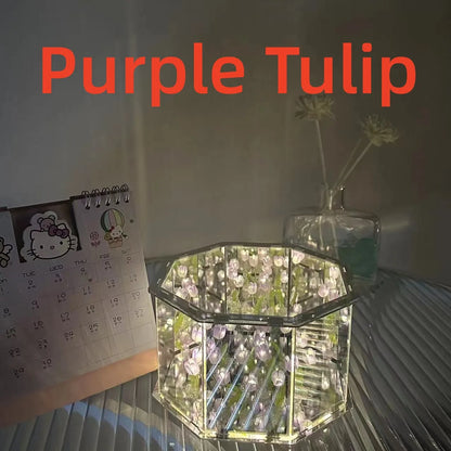 New DIY Tulip Mirror Cube Lamp Three-Dimensional Nightlight Material -ZKPD104