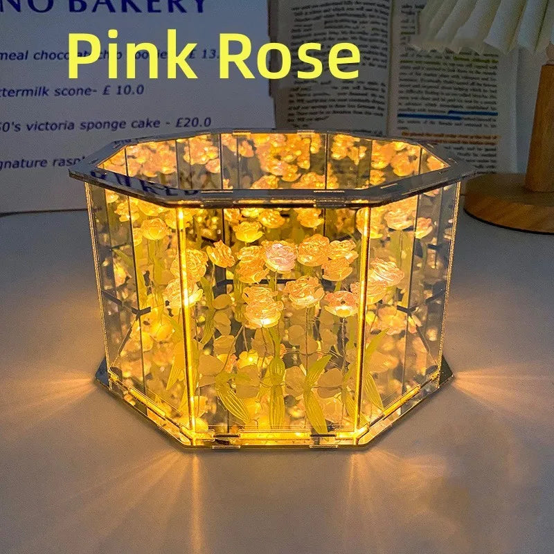 New DIY Tulip Mirror Cube Lamp Three-Dimensional Nightlight Material -ZKPD104