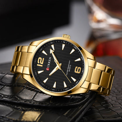 CURREN Fashion Brand Men's Watches with Luminous Hands Classy Business Stainless Steel Band Wristwatches for Male -WPD141