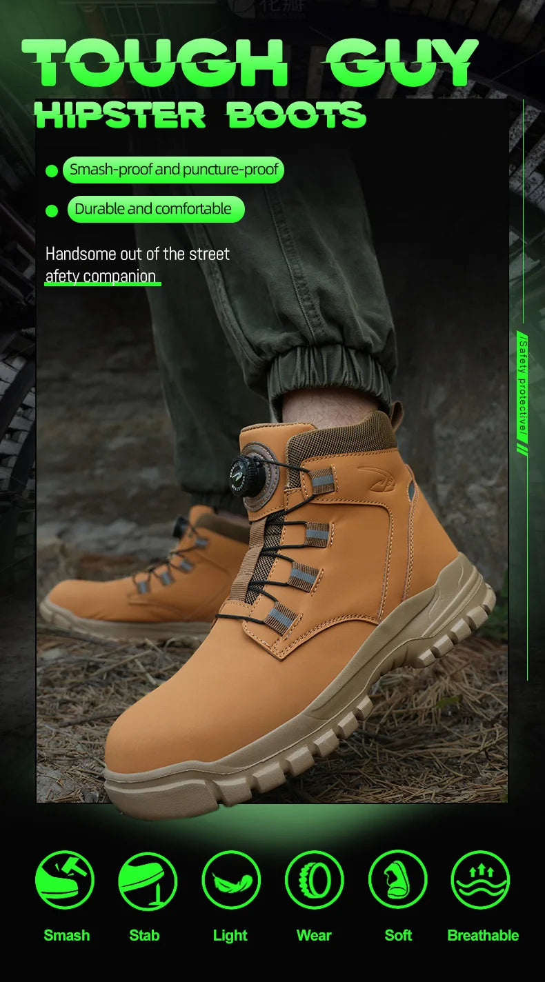 Waterproof Safety Boots Men Indestructible Steel Toe Work Boots Anti-smash Stab-resistant Safety Shoes -SHPD118