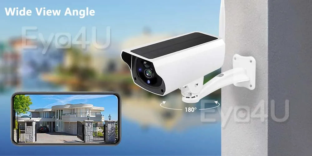 Wireless Solar Bullet Camera WiFi 1080P Outdoor Battery  CCTV Surveillance Camera -ZKPD108