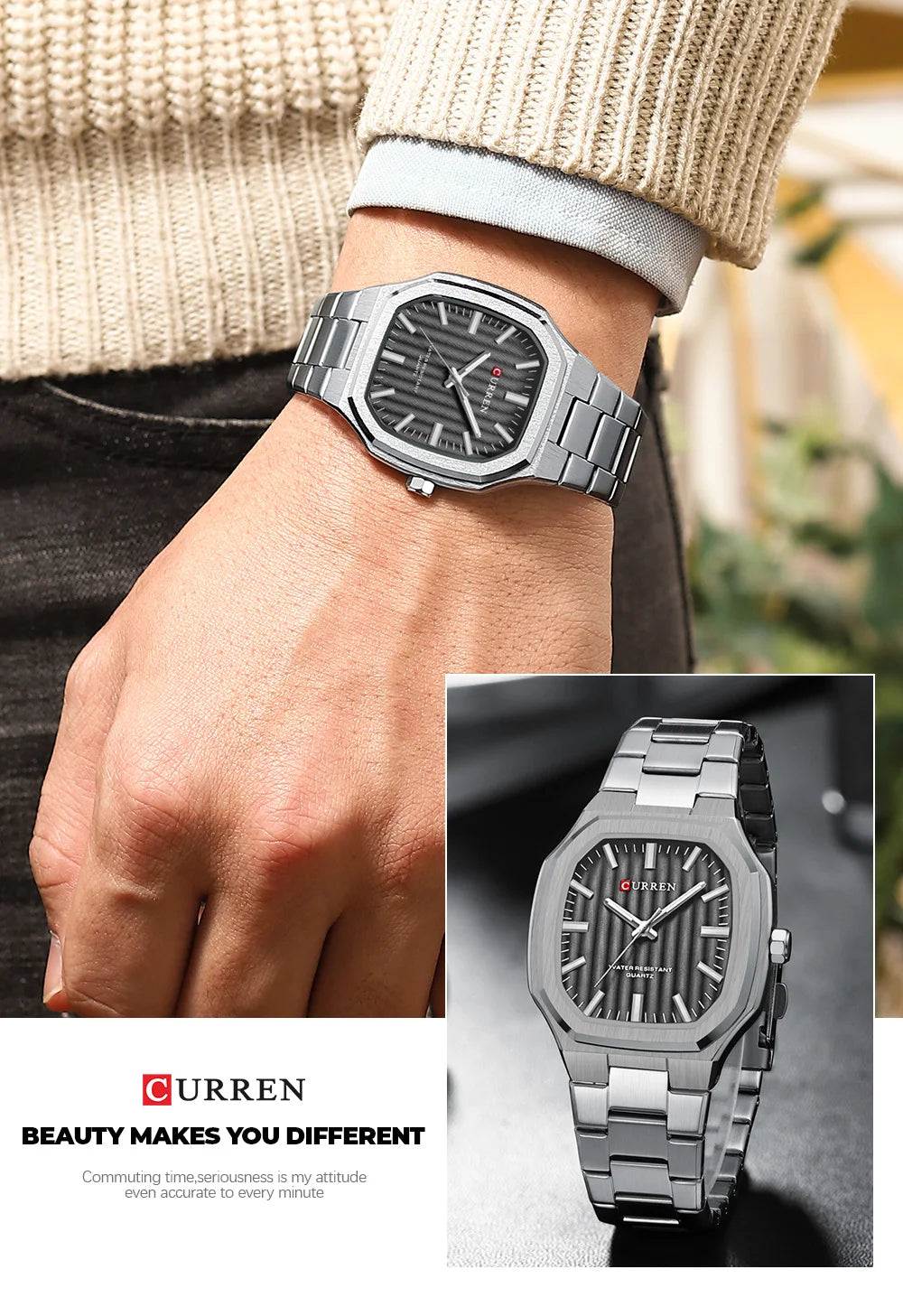 CURREN Luxury Business Square Quartz Men Watches -WPD149