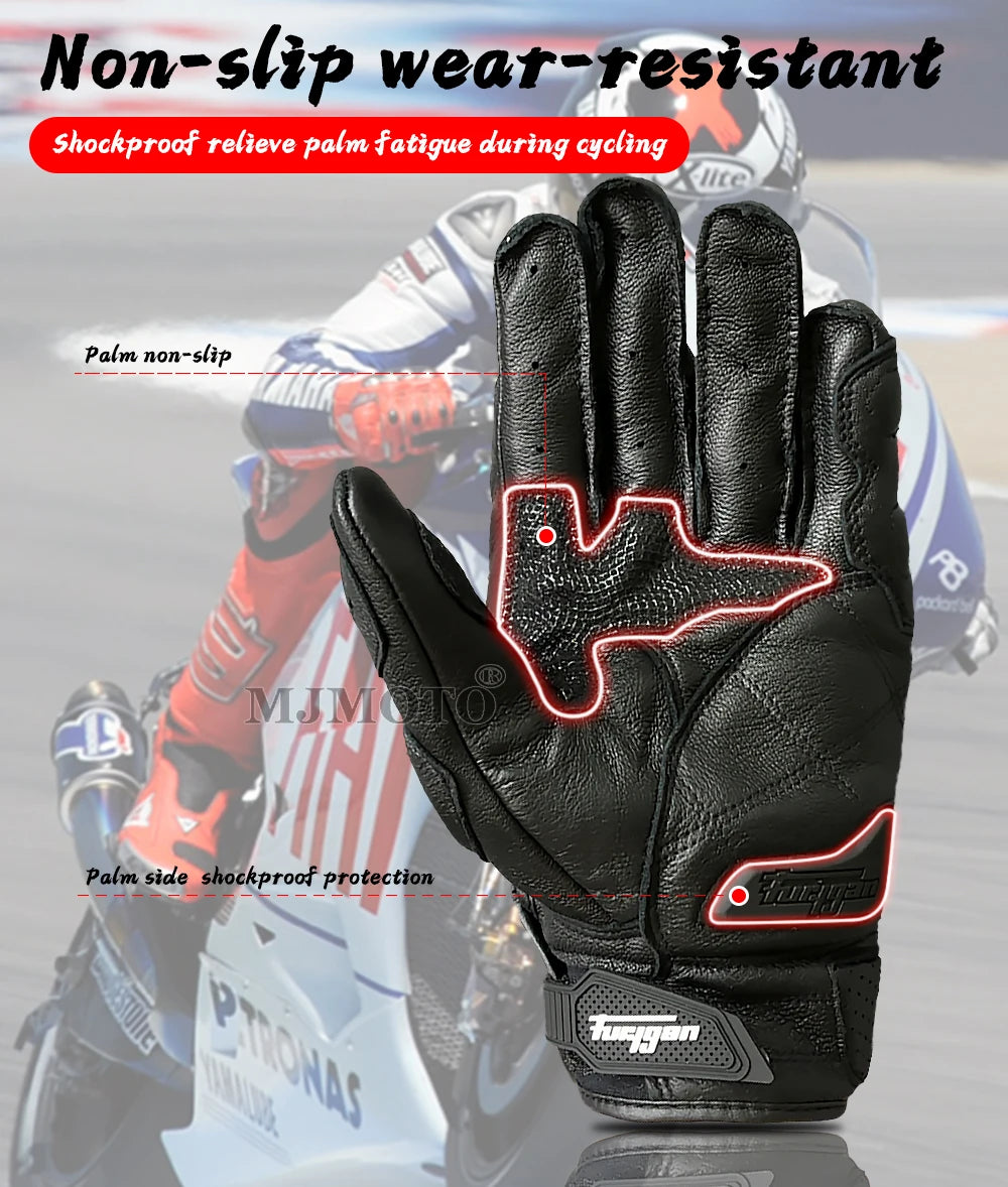 Furygan AFS-6 Motorcycle Leather Gloves Carbon Fiber Protective Gloves Men -GPD102