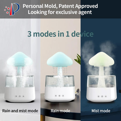 Relax Cloud Rain Diffuser Humidifier Raindrop Aromatherapy Machine Ultrasonic Atomization Humidification -DHPD114