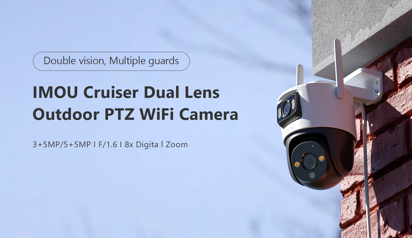 IMOU Cruiser Dual Lens 8MP Outdoor Camera Full-Color Night Vision Home Security -BKPD114