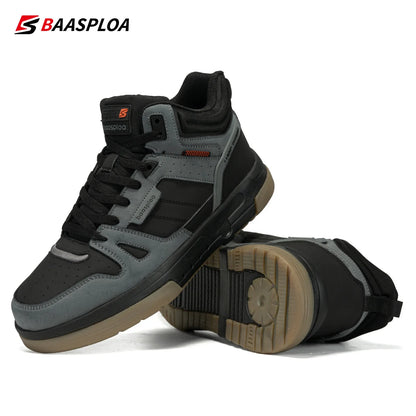 Baasploa Men Winter Shoes New Fashion Leather Cotton Shoes Comfort Plush Warm Casual Walking Sneakers -BSPD105