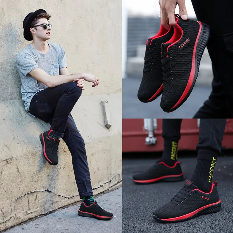 Men Running Walking Knit Shoes Fashion Casual Men Sneakers Breathable Sport Athletic Gym -SHPD105