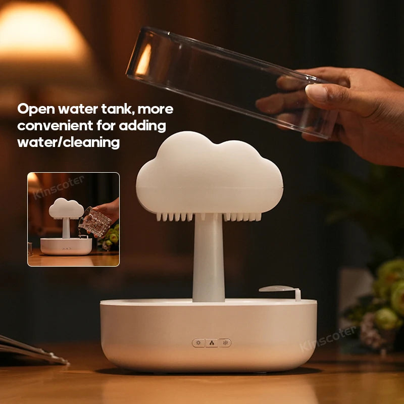 KINSCOTER Rain Clouds Aroma Diffuser Zen Raindrops Air Humidifier Essential Oil Diffuser -DHPD115