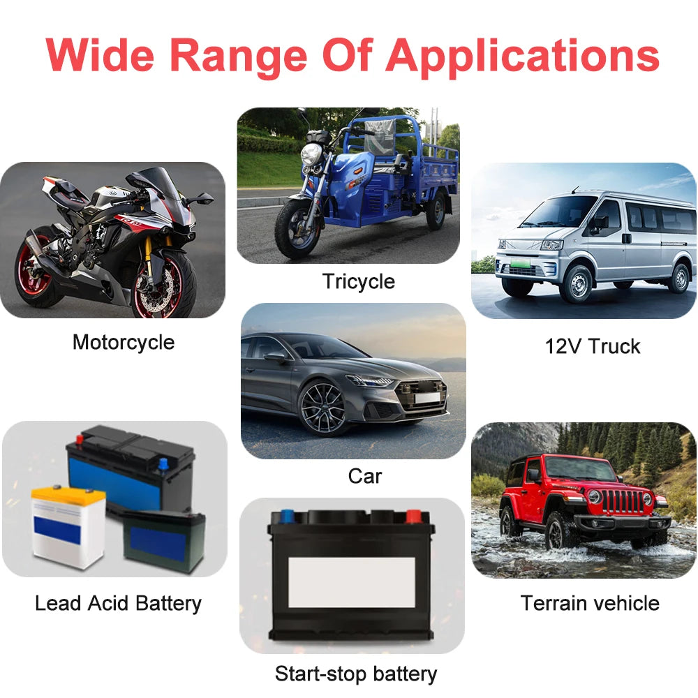 Car Battery Charger 12V 6A Pulse Repair LCD Display Smart Fast Charge -BKPD108