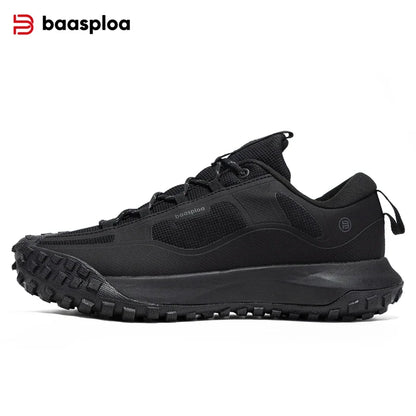 Baasploa Men Hiking Shoes Oxford Anti Splash Water Outdoor Sneakers for Men New Fashion Walking Shoes -BSPD113