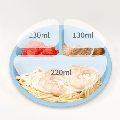 BPA Free Silicone Baby Feeding Set Sucker Bowl Dinning Plate Straw Cup Spoon Forks for Kids -BKPD127