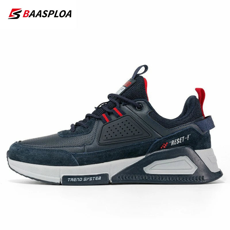 Baasploa 2022 New Men Leather Sneaker Waterproof Walking Shoes  Fashion Casual Shoes Non-Slip -BSPD114