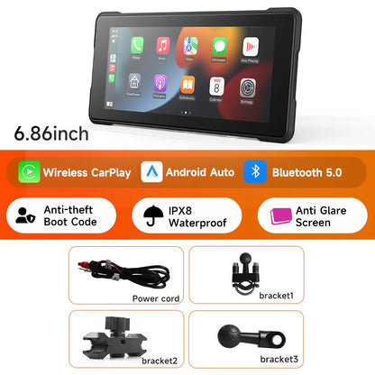 5/6/7‘’ Motorcycle Multimedia Player Wireless CarPlay Android Auto GPS -GPD101