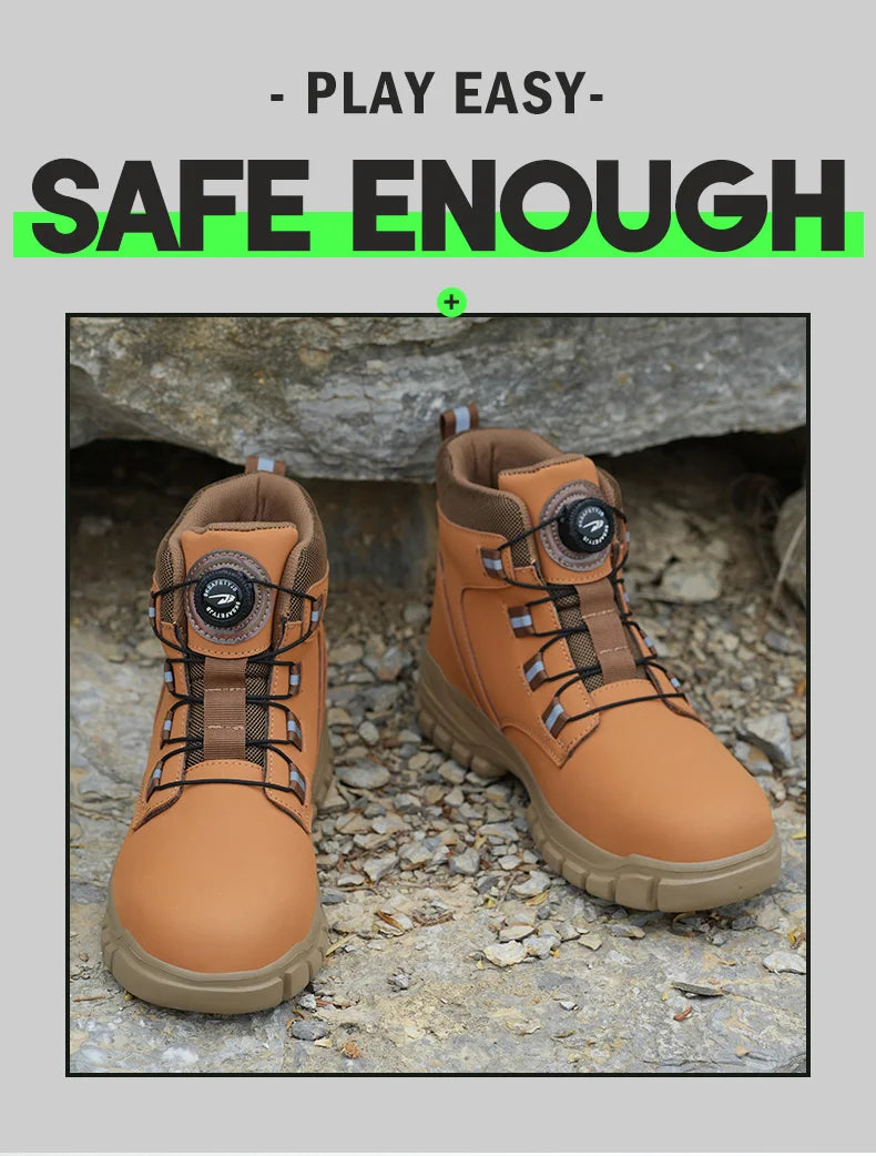 Waterproof Safety Boots Men Indestructible Steel Toe Work Boots Anti-smash Stab-resistant Safety Shoes -SHPD118