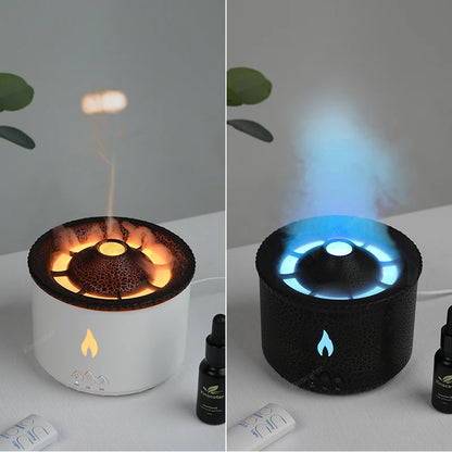 KINSCOTER Volcano Flame Aroma Diffuser Jellyfish Smoke Ring Air Humidifier 360ml Aromatherapy Essential Oil Diffuser -DHPD107