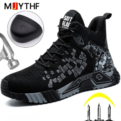 High Top Safety Shoes For Men's Work Safety Boots Anti Impact And Anti Puncture Work Sports Shoes -SHPD120