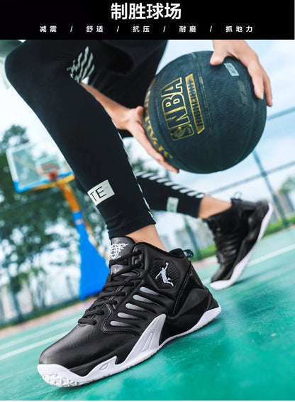 Brand Leather Men Sneakers Comfortable Basketball Non-Slip Lightweight Shoes -SHPD115