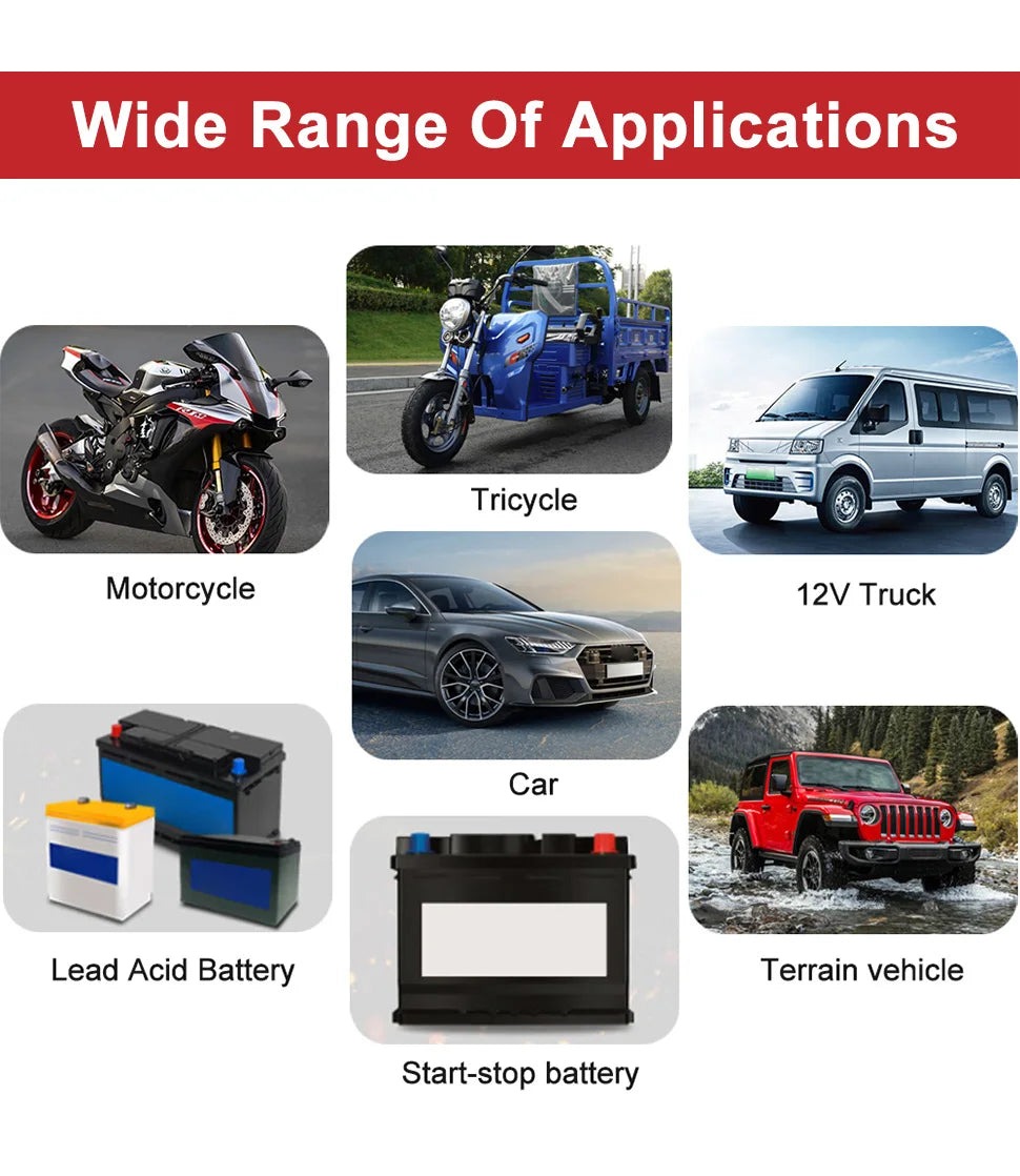 Car Battery Charger 12V 6A Pulse Repair LCD Display Smart Fast Charge -BKPD108