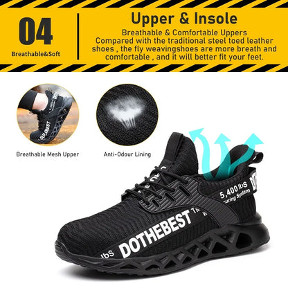 Steel Toe Safety Shoes for Men Women Lightweight Work Sneakers Puncture Proof Work Shoes -SHPD119