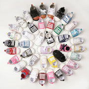 Checkered Soft Sole Baby Shoes – Lace-Up First Walkers for Infants (0–12 Months) First Walkers ZURRIES BILLINERY (PVT) LTD.