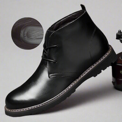 Black leather boot 