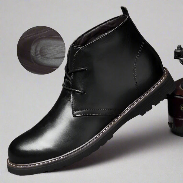 Black leather boot 