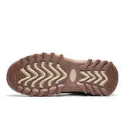 Brown shoe sole with zigzag pattern on a white background