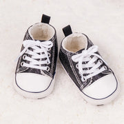 Checkered Soft Sole Baby Shoes – Lace-Up First Walkers for Infants (0–12 Months) First Walkers ZURRIES BILLINERY (PVT) LTD.