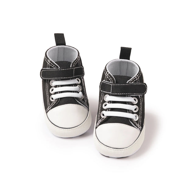 Checkered Soft Sole Baby Shoes – Lace-Up First Walkers for Infants (0–12 Months) First Walkers ZURRIES BILLINERY (PVT) LTD.