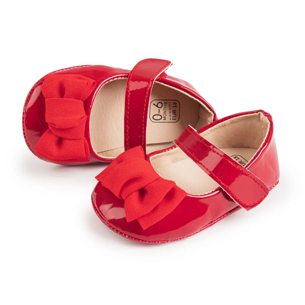 Butterfly-Knot PU Baby Shoes – Soft Sole Anti-Slip First Walkers (0–18 Months) First Walkers ZURRIES BILLINERY (PVT) LTD.