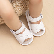 Flower Accent Baby Sandals – PU Leather Soft Sole Anti-Slip First Walkers (0–12 Months) Baby Sandals ZURRIES BILLINERY (PVT) LTD.