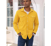 Man wearing a yellow shirt