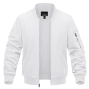 White bomber jacket on a white background