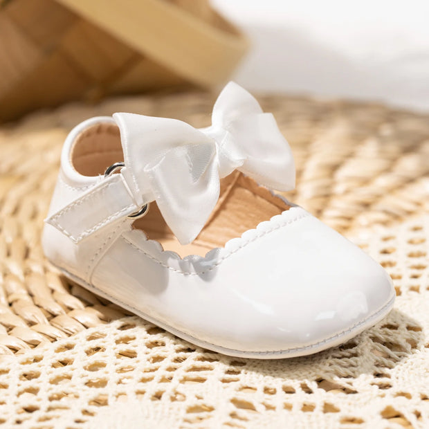 Butterfly-Knot PU Baby Shoes – Soft Sole Anti-Slip First Walkers (0–18 Months) First Walkers ZURRIES BILLINERY (PVT) LTD.