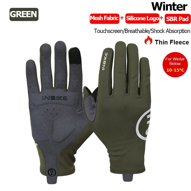 Two gloves, one green and one gray on a white background.