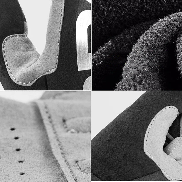 Collage of close-up details of a product, including stitching and texture.