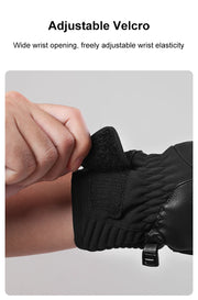 Black glove with adjustable velcro on a neutral background