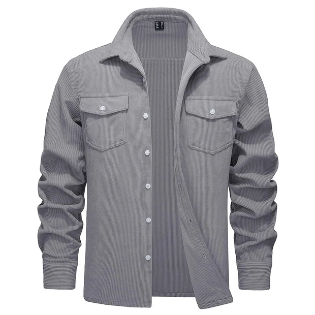 Gray shirt with long sleeves on a white background
