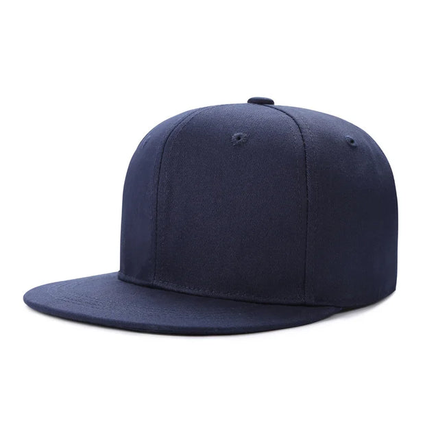 Navy blue baseball cap on a white background