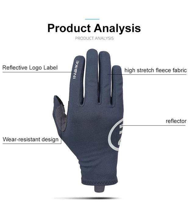 Naked glove with features labeled on a white background
