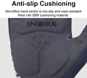 Close-up of glove with anti-slip cushioning and SBR material on a white background