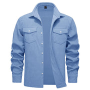 Blue shirt with a collar on a white background