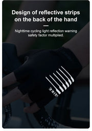 Black glove with reflective strips on the back of the hand, featuring the brand 'Aike'.