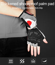 Glove with thickened shockproof palm pad on a dark background