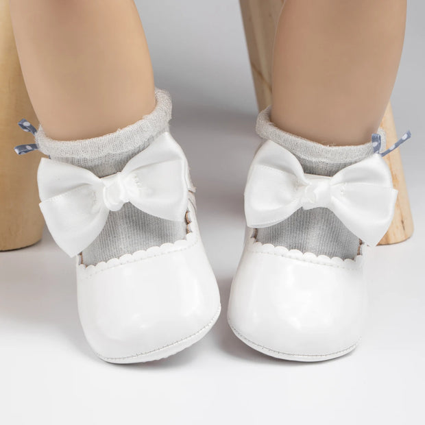 Butterfly-Knot PU Baby Shoes – Soft Sole Anti-Slip First Walkers (0–18 Months) First Walkers ZURRIES BILLINERY (PVT) LTD.